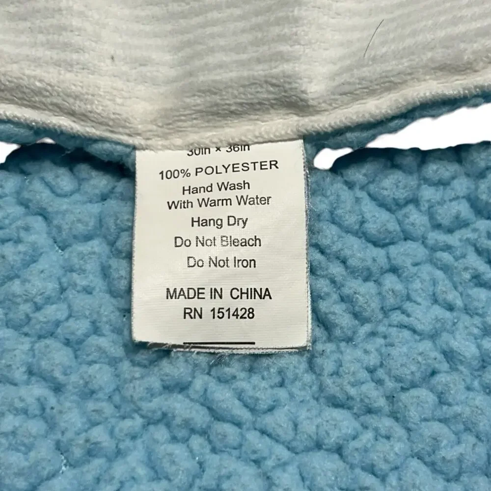 Forever Baby Patch & Play Blue Giraffe Blanket Teether Mirror Sherpa Patchwork